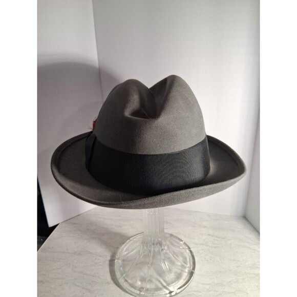 Royal Stetson Gray Hat with Black Band 6 7/8 Size Elder & Stevens Jonesbore Ark. - Picture 1 of 11